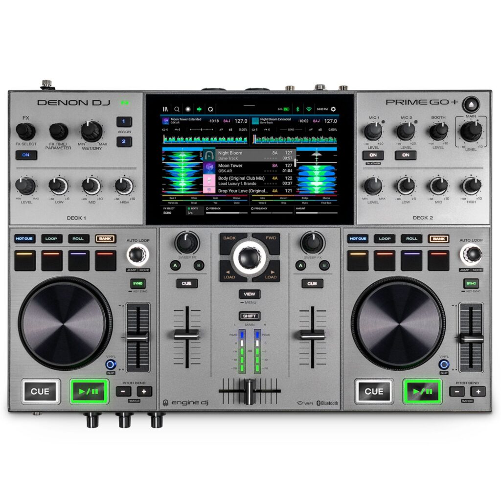 Denon DJ akuga standalone DJ-kontroller PRIME GO+ pealt