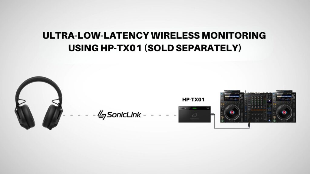 AlphaTheta Wireless DJ Headphones HDJ-F10 with wireless transmitter HP-TX01