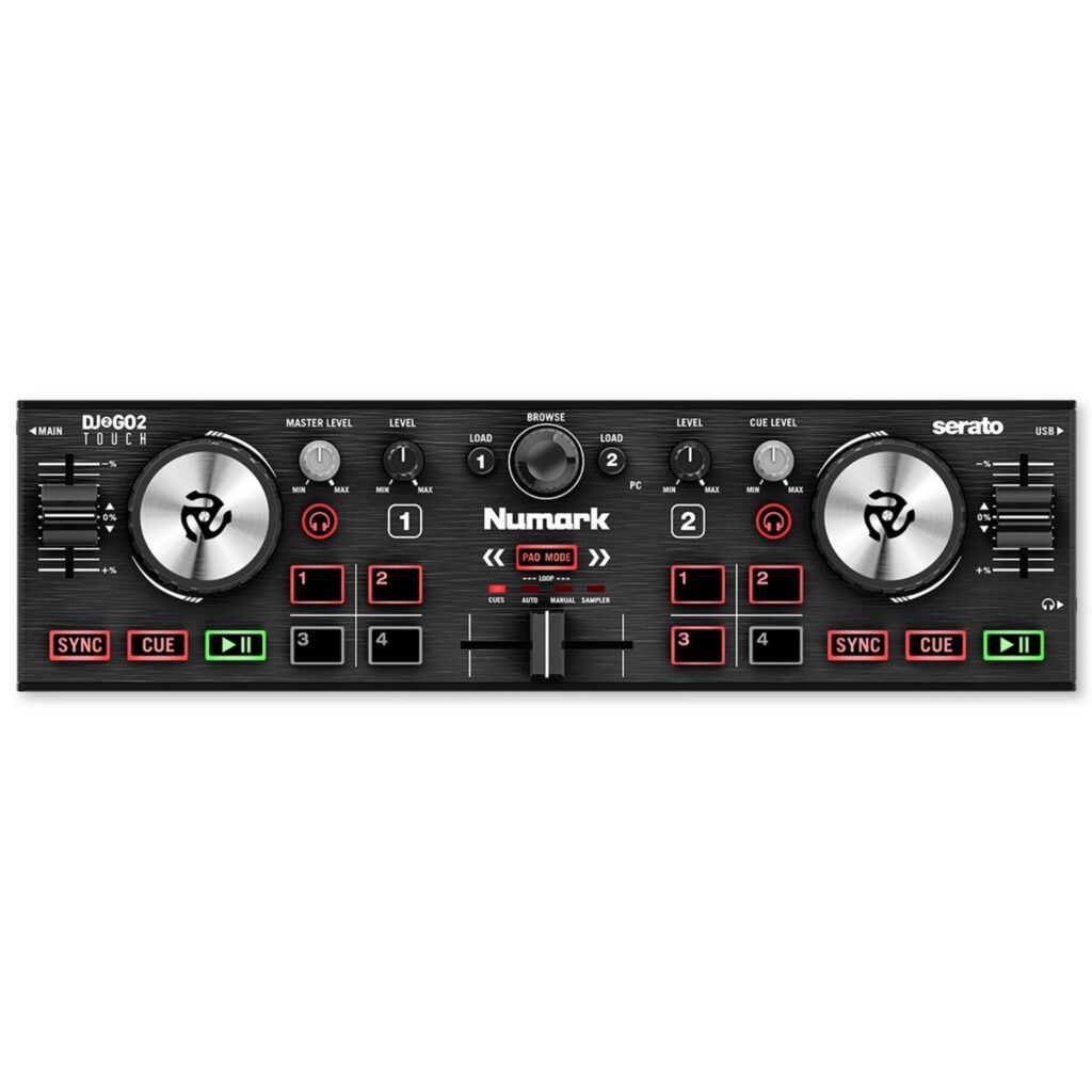 Numark tasku-DJ-kontroller DJ2GO2 TOUCH pealtvaates